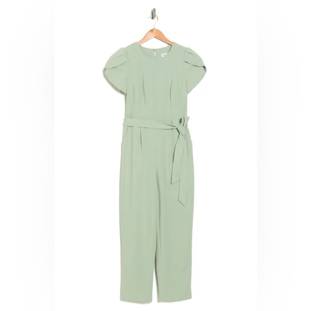 Calvin Klein Women's Tie-Waist Tulip-Sleeve Jumpsuit